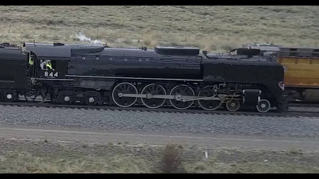 UP844 Doing 80 MPH and NO diesel engine  involved.