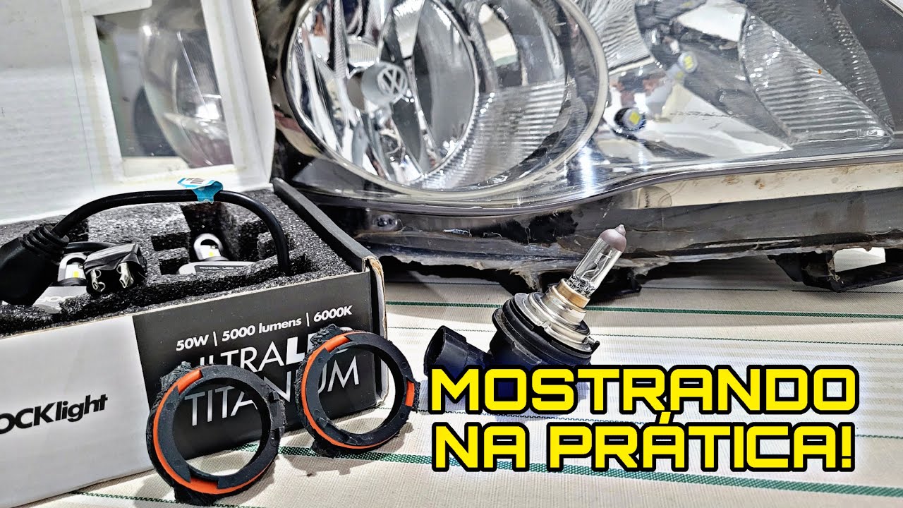 MOSTRANDO NA PRÁTICA COMO COLOCAR LAMPADA DE LED NO FAROL DO GOL, VOYAGE E SAVEIRO G5
