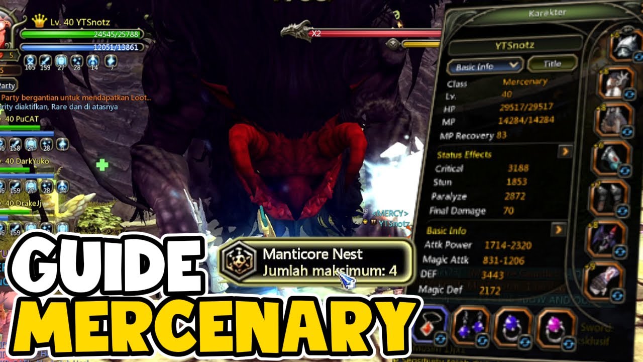GUIDE MANTICORE | POV MERCENARY EQUIPMENT CERBERUS - DRAGON NEST CLASSIC