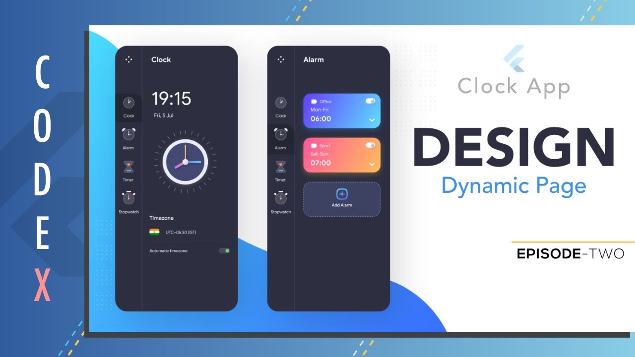Учебное пособие по дизайну во Flutter || Приложение «Часы» (Эпизод 2)