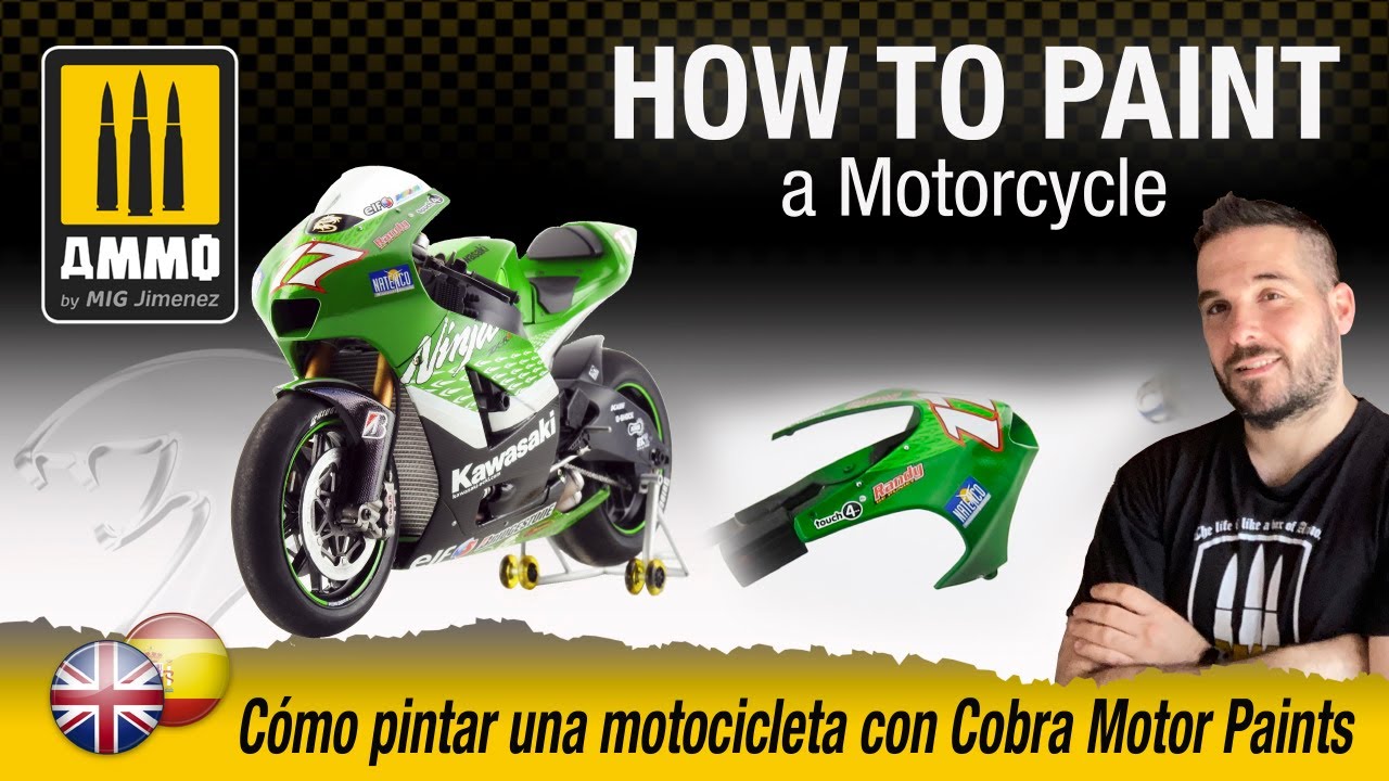 How to paint a motorcycle/Cómo pintar una motocicleta con Cobra Motor Paits.