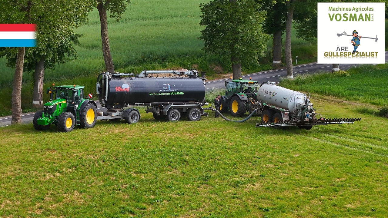 Gülleausbringung mit Zubringer | John Deere 6R150 + 6R215 // Joskin + Wienhoff | Luxemburg 2025