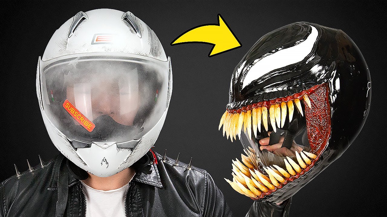TRANSFORMANDO UM CAPACETE DE MOTO EM UMA MÁSCARA DO VENOM