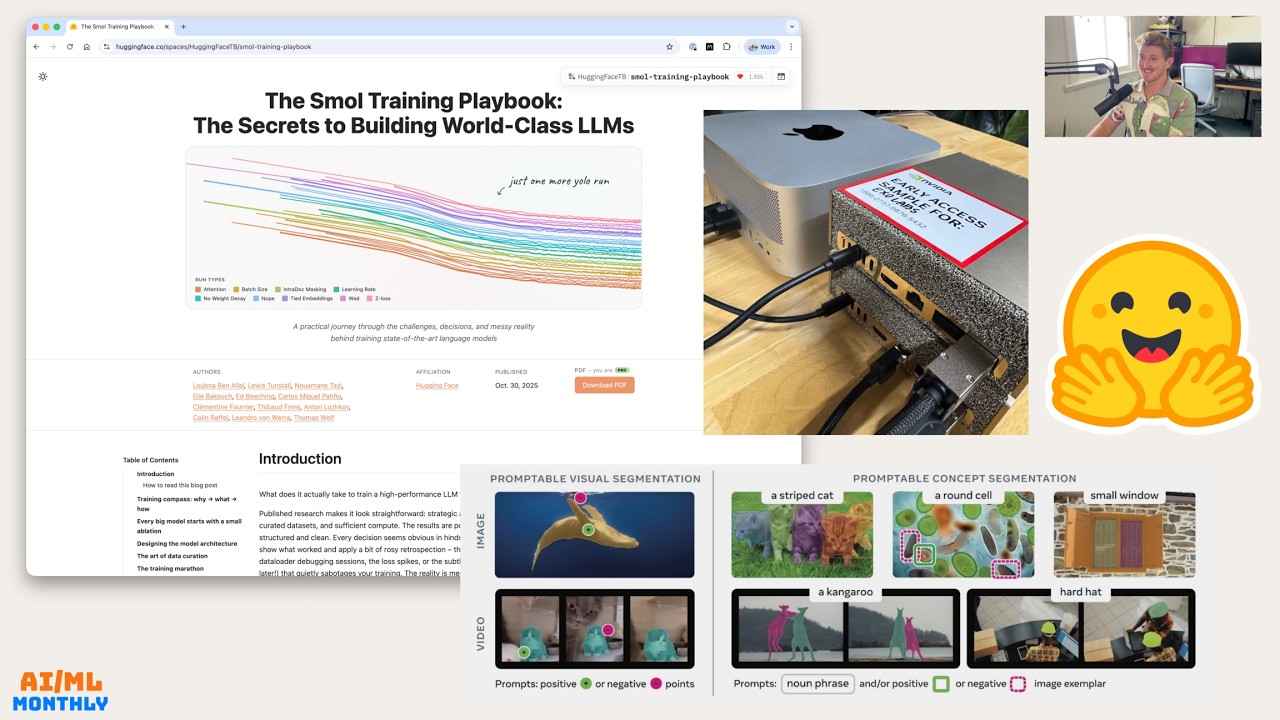 A (free) 200 Page LLM Training Playbook, epic OCR models, SAM 3? | AI & ML Monthly