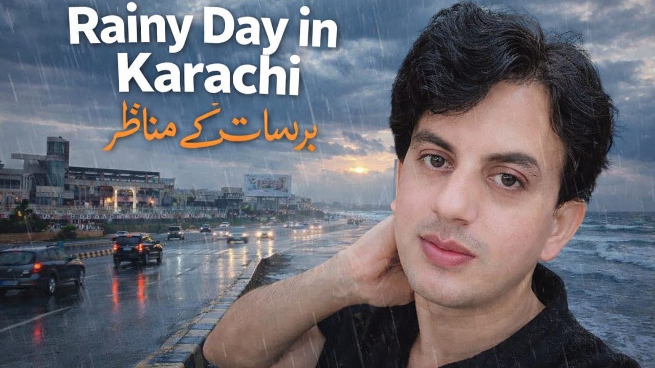 very nice rainy weather of karachi ☁️ and sea view