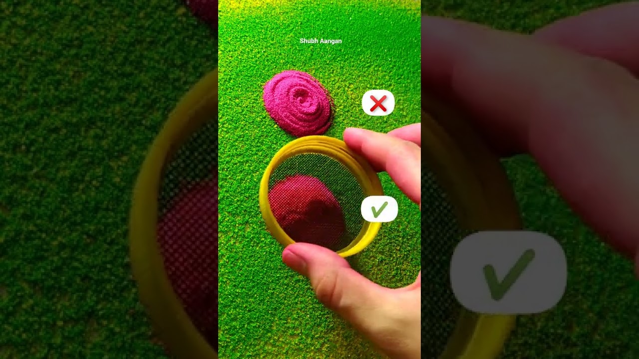 correct ✔️ way to make Rose flower 🌹🌹rangoli | #Rangoli | easy rangoli design