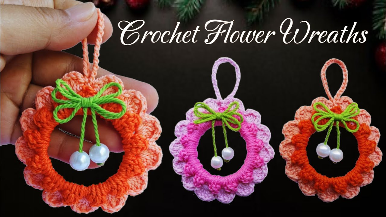 Crochet Christmas Wreaths For Beginners || Christmas Ornaments || Crochet Tutorial