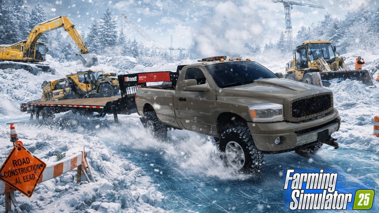 SNOW STORM TRIES TO STOP OUR CONSTRUCTION COMPANY! - FS25