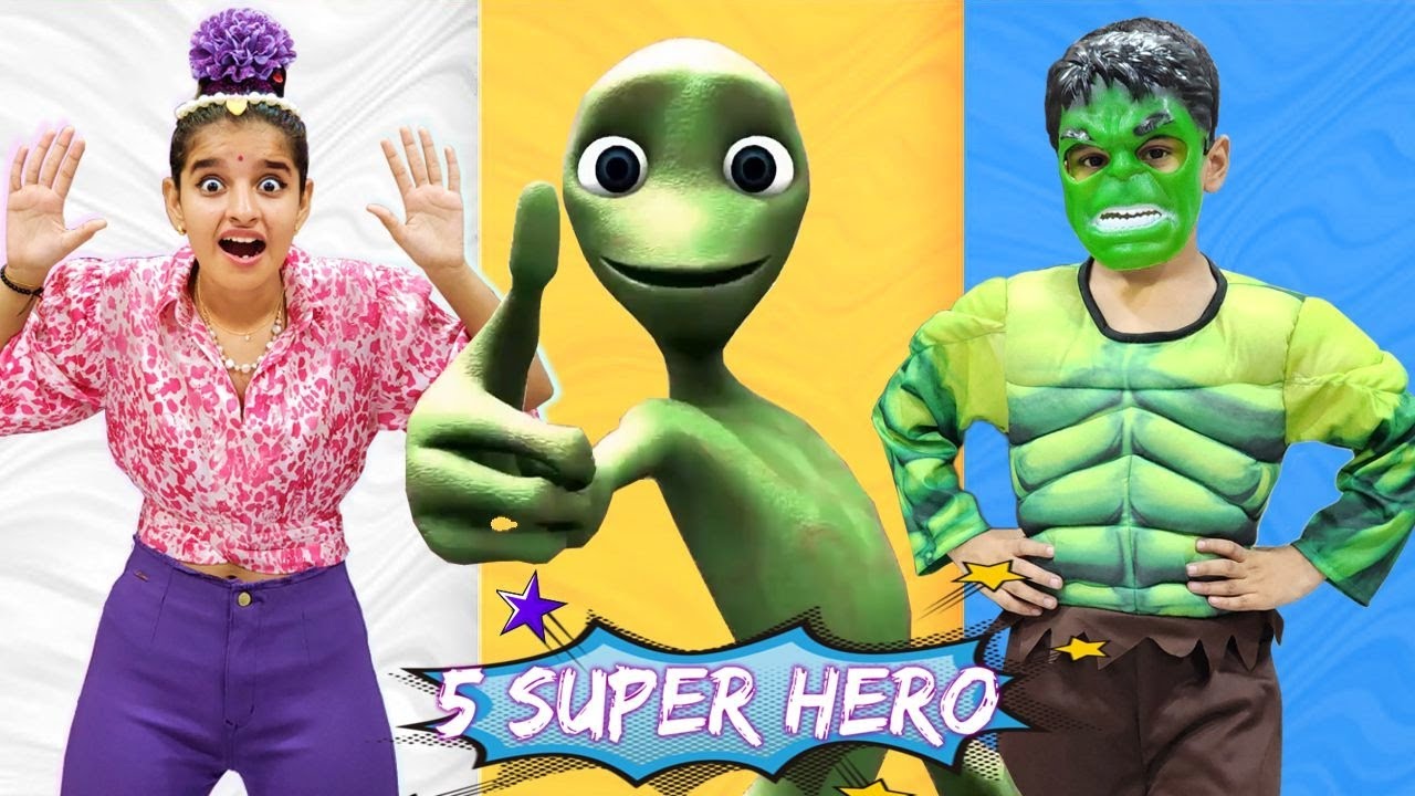 Panch Chhote Heroes Bistar Pe Kude - Funny Alien Dance - Hindi Nursery rhymes - Hindi Poem 4 Kidz