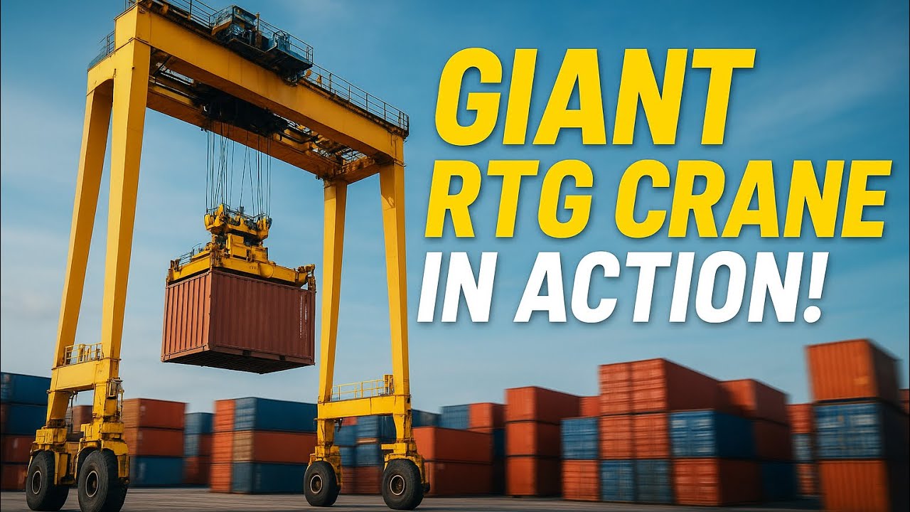 RTG Crane in Action: Amazing Container Handling #craneoperator #containerterminal #containerhandling