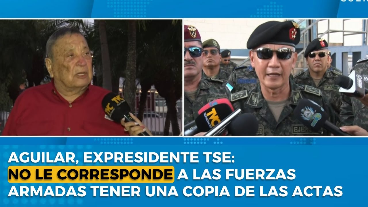 Aguilar, expresidente TSE: no le corresponde a las Fuerzas Armadas tener una copia de las actas