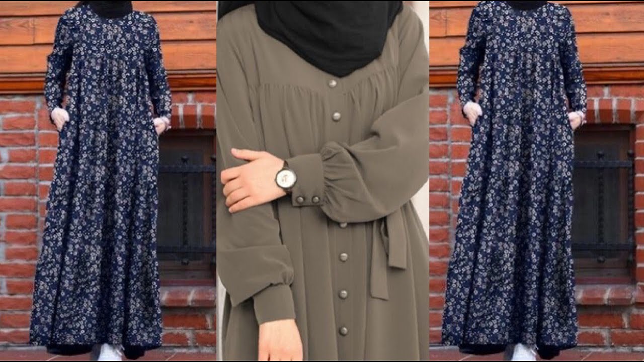 Plated Abaya With Cuff Sleeves Cutting & Stitching | Abaya cutting and stitching