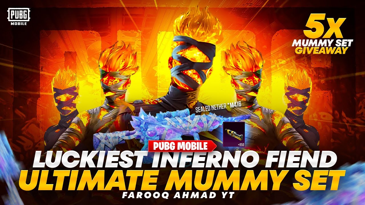 Inferno Fiend Ultimate Mummy Set | 5 Mummy Set Giveaway | 🔥 PUBG MOBILE 🔥