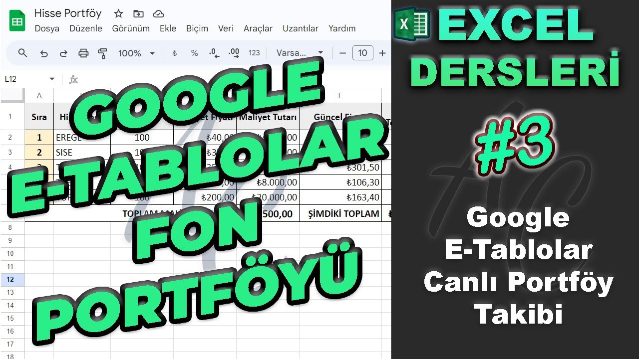 Fon Portföy Takibi Google E Tablolar İle - TEFAS'tan Anlık Fon Fiyatlarını Çekmek