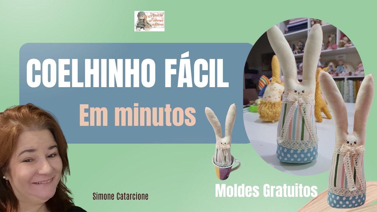 Como Fazer Coelhinho Decorativo em Tecido | Passo a Passo + Moldes Gratuitos 