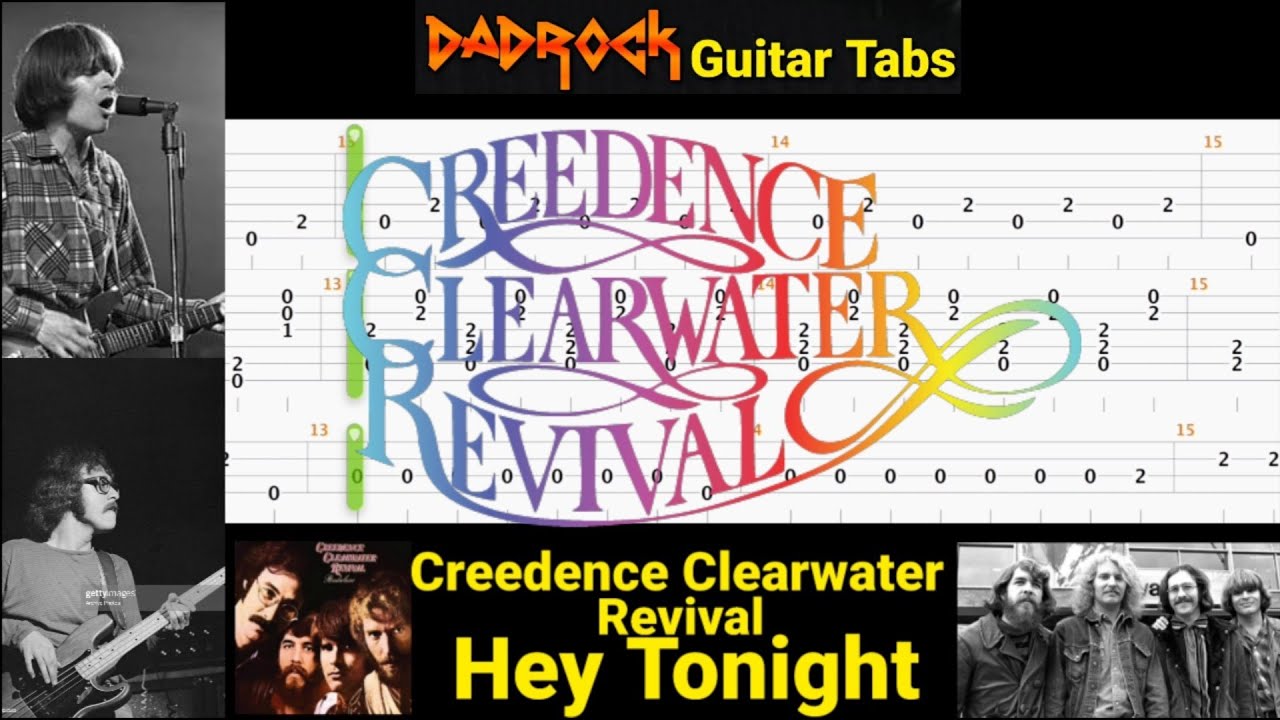 Hey Tonight - Creedence Clearwater Revival - Guitar + Bass TABS Lesson