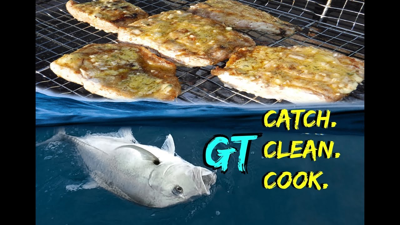 Giant Trevally - {CATCH CLEAN and COOK} Deep Sea Fishing in MOZAMBIQUE!