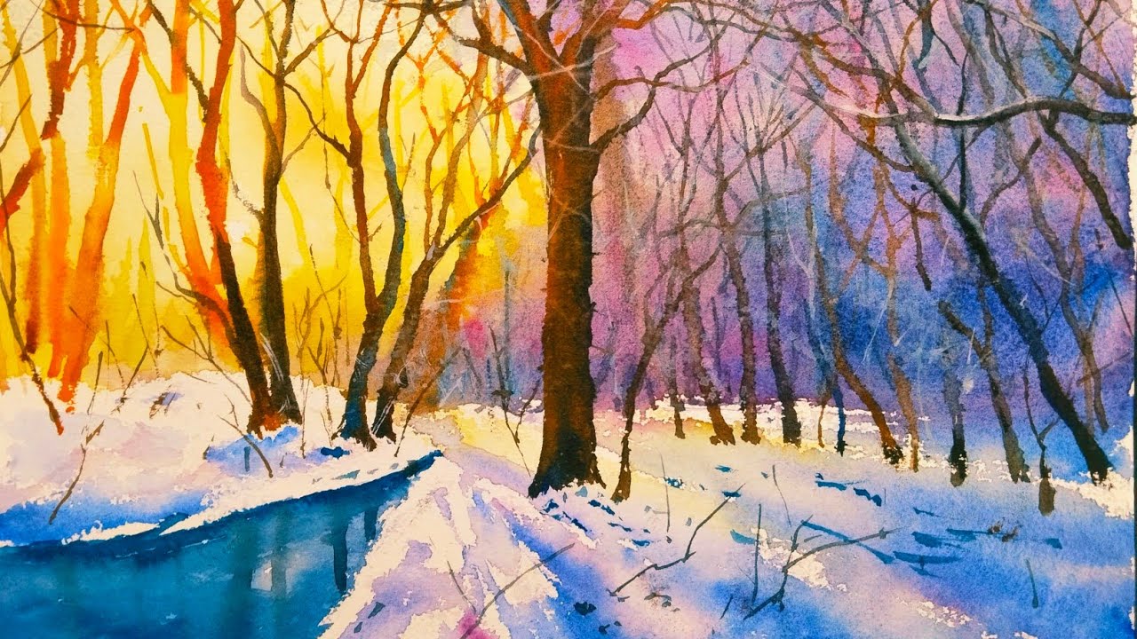 Winter Sunset in the Forest