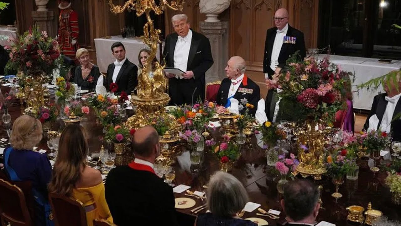 Discurso de Donald Trump e Rei Charles III durante jantar no castelo de Windsor [LEGENDADO]