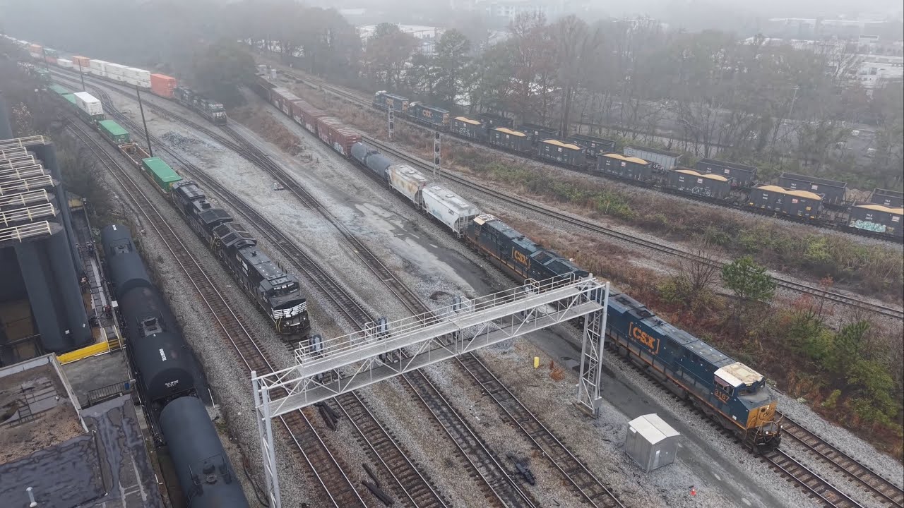 Three CSX Freights Meet, One with CP and KCS Power, an NS Stack, Light Engines and a CSX Sand Train