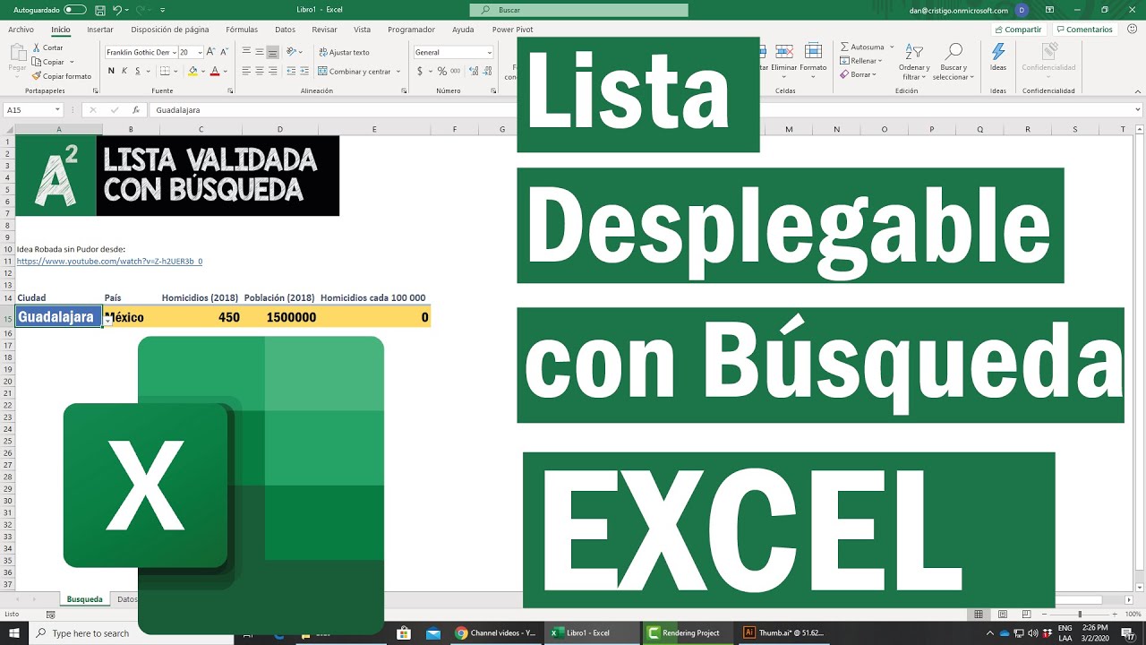 Listas desplegables con Búsqueda en Excel – Sin programar! 😏