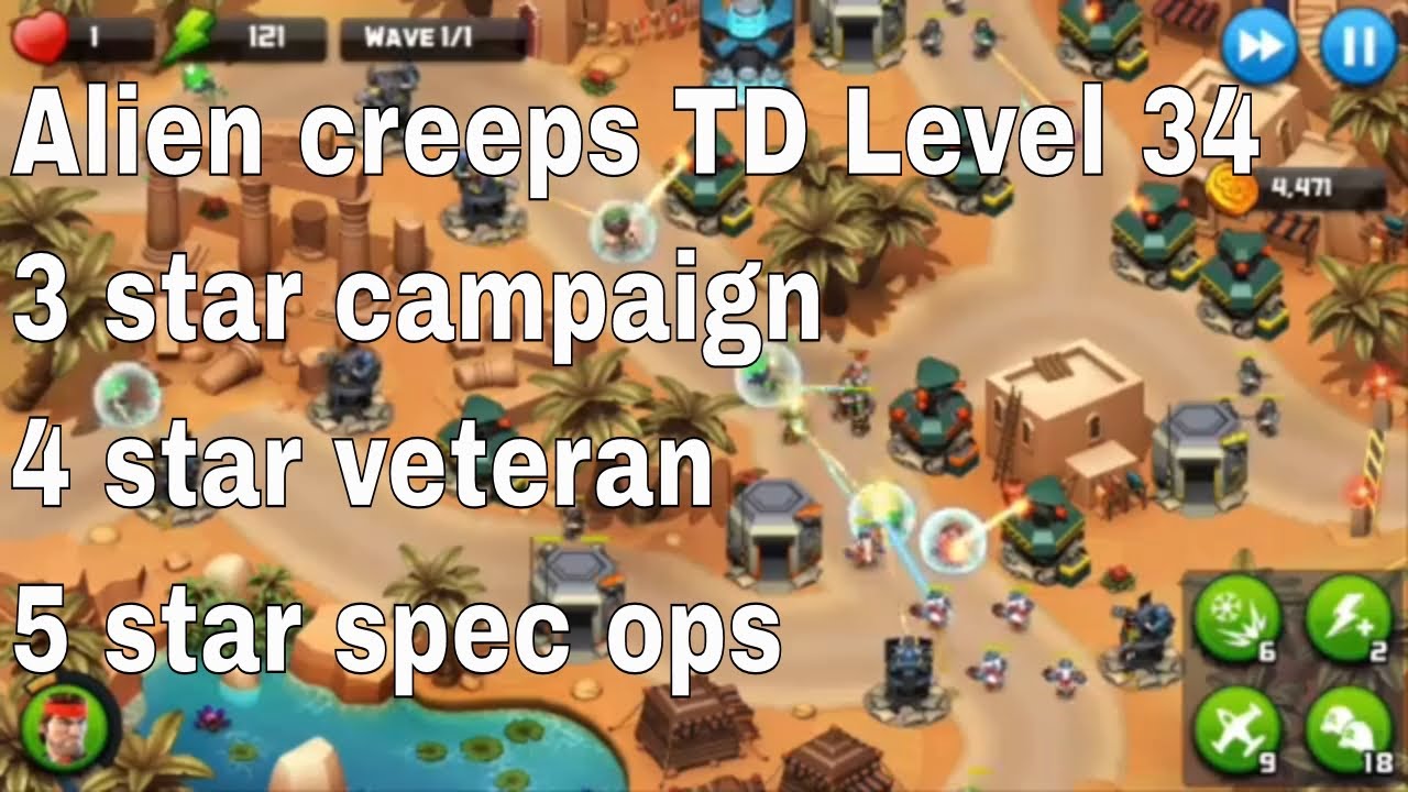 Alien Creeps TD Level 34 Without Any Extra Hero