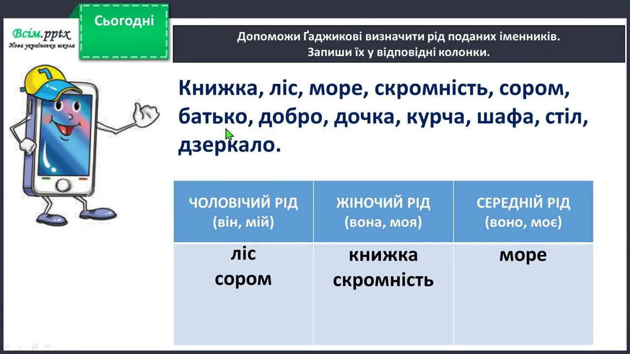 Визначаю рід іменників