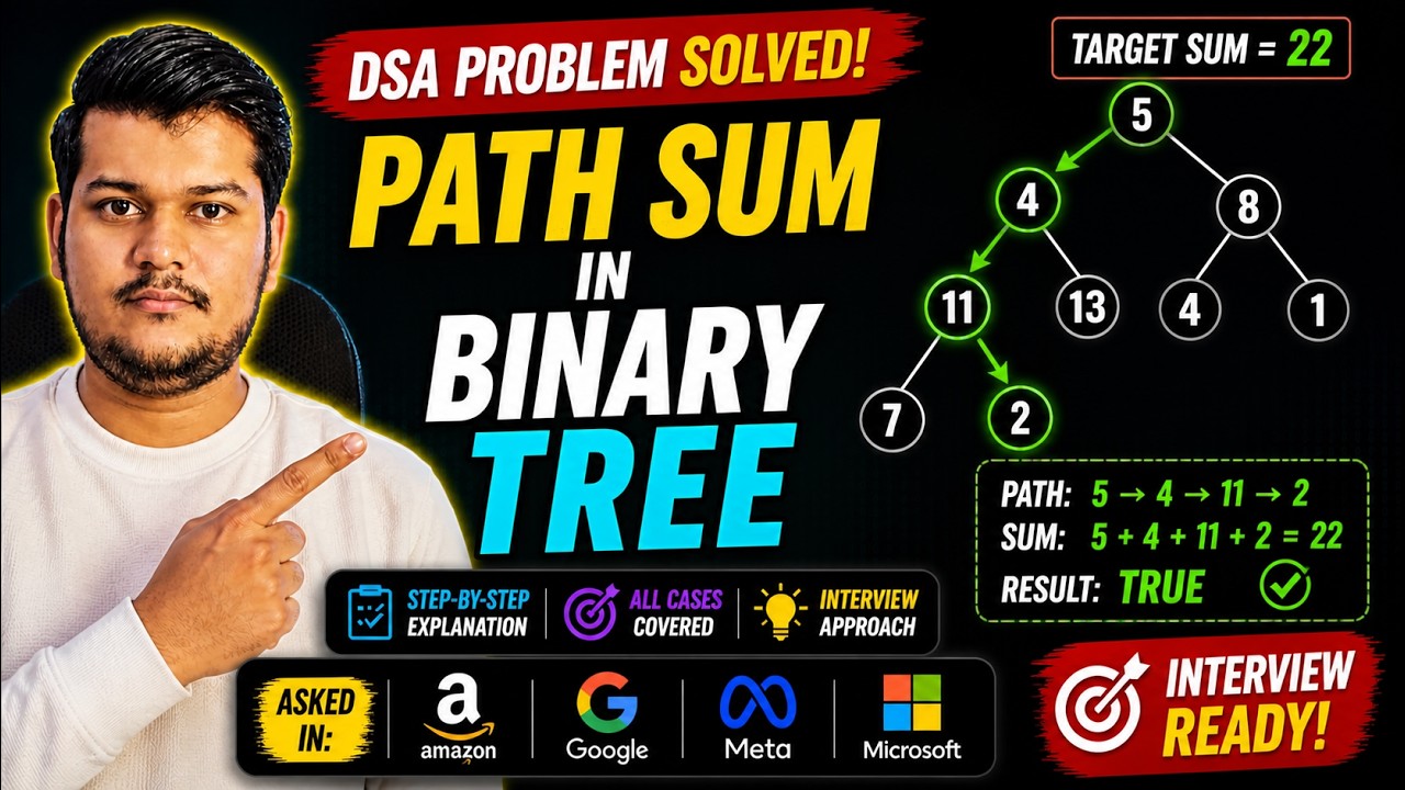 LeetCode 112: Path Sum (Root-to-Leaf DFS) | DSA Binary Tree Series