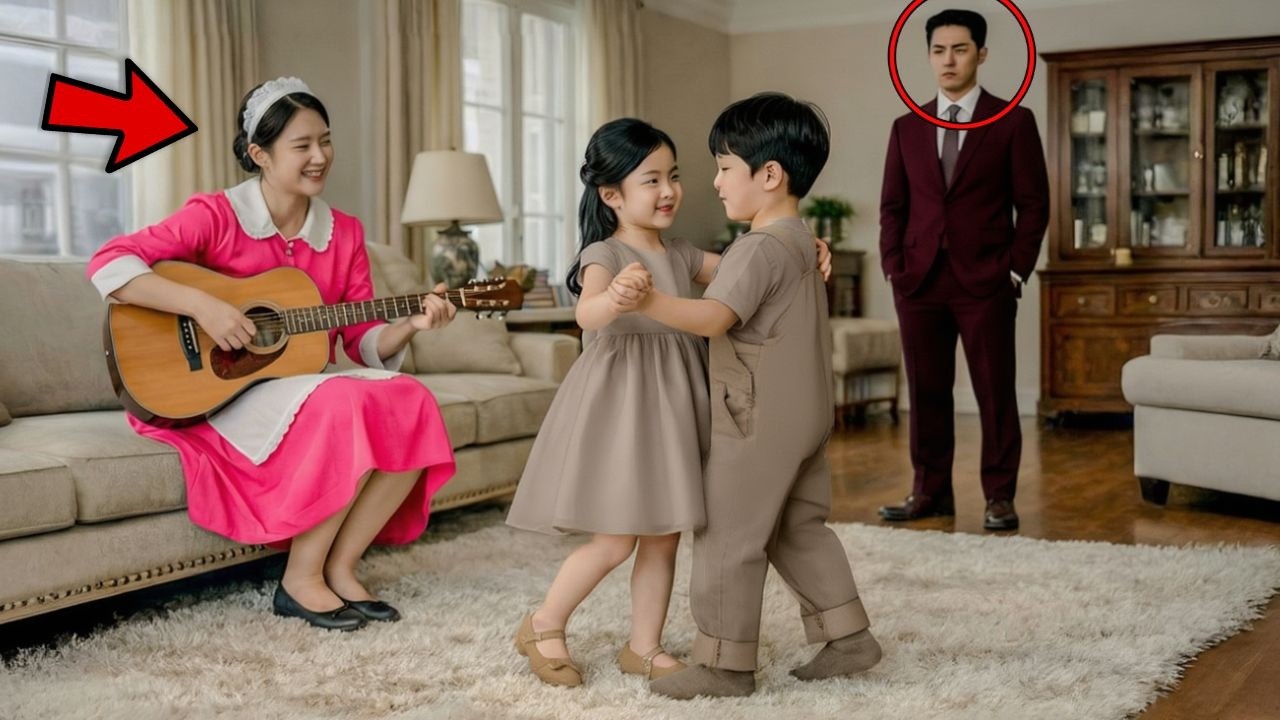 CEO frío llega cansado a casa y ve al hijo de la limpiadora bailando con su hija | DRAMA COREANO