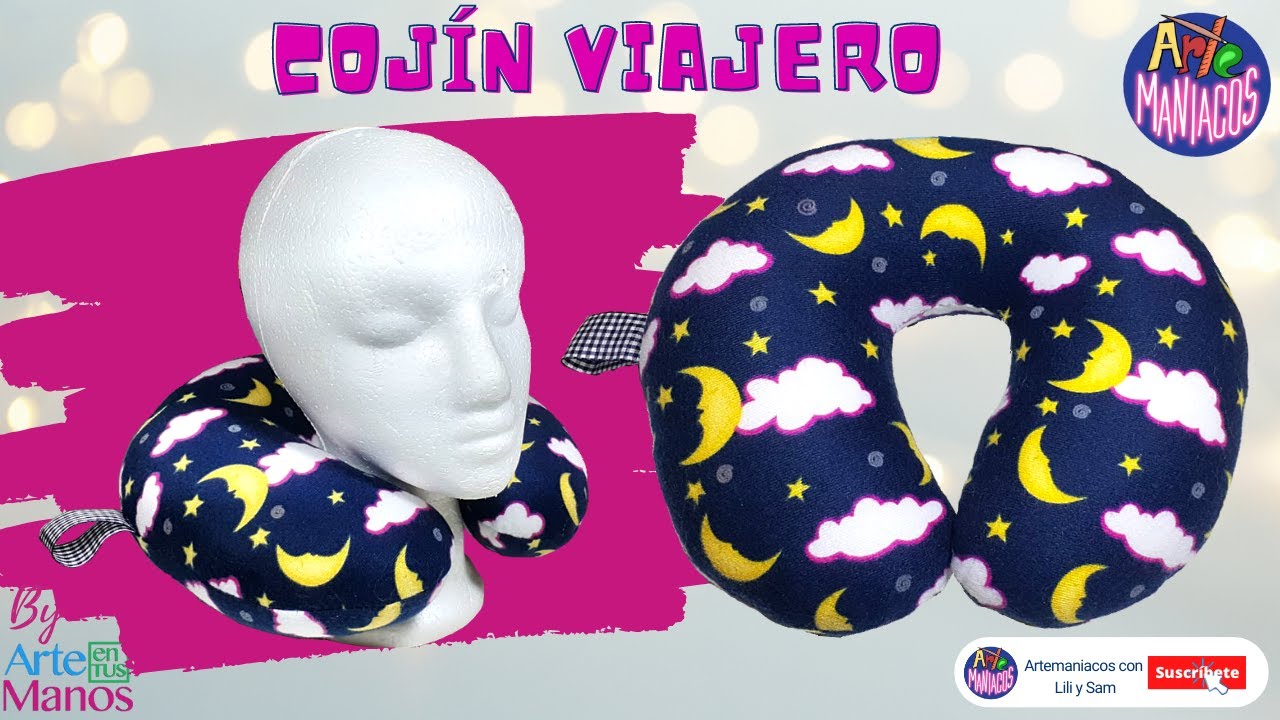 🔴Cómo Hacer Un COJÍN DE VIAJE, COJÍN Para el Cuello Para VIAJAR, Fácil con Artemaníacos