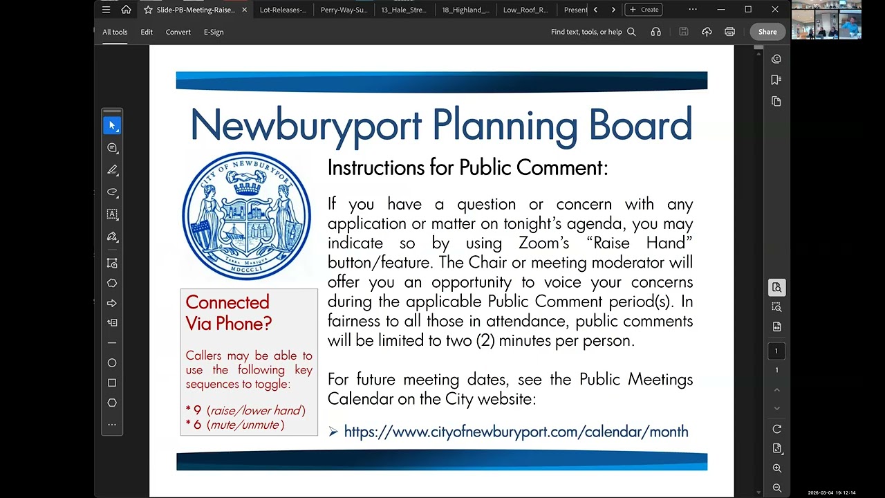 Newburyport Planning Board (3/4/2026)