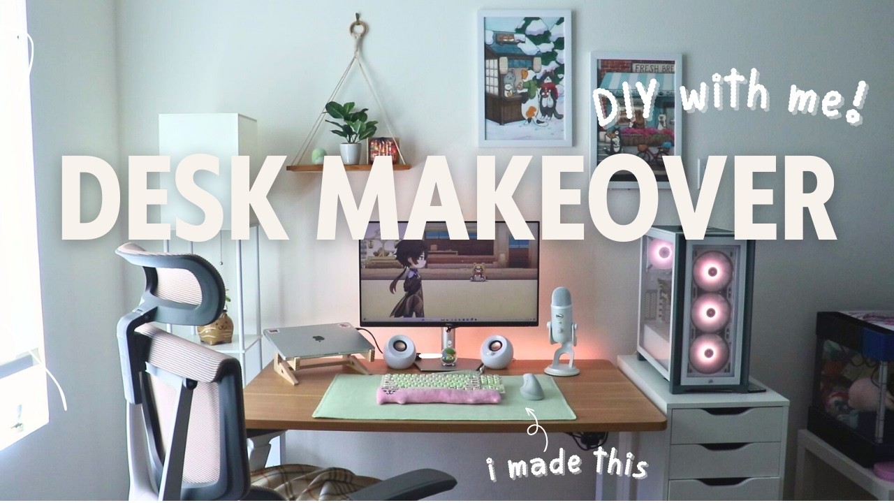 COZY DESK UPGRADES | DIY Desk Mat, LEDs, and NEW CHAIR