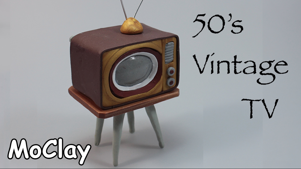 DIY Dollhouse miniature 50's vintage television
