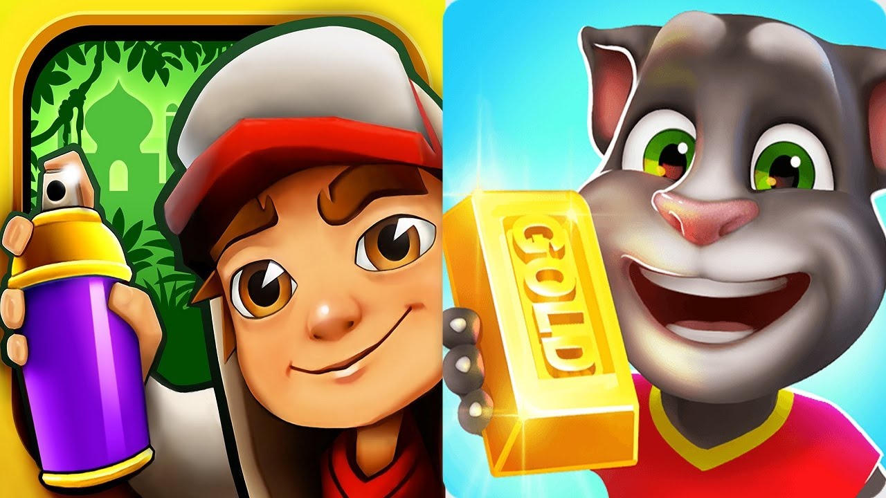 Talking Tom Gold Run VS Subway Surfers | Android iPad iOS Gameplay