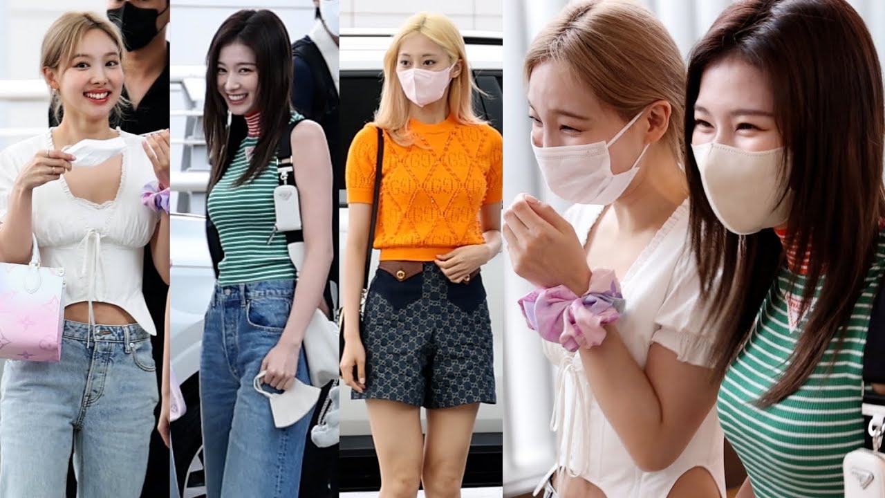 220721 트와이스(TWICE) 출국 Departure (기분 좋은 사나 나연, 지효 마스크 챙겨주는 채영) [인천공항] 4K 직캠
