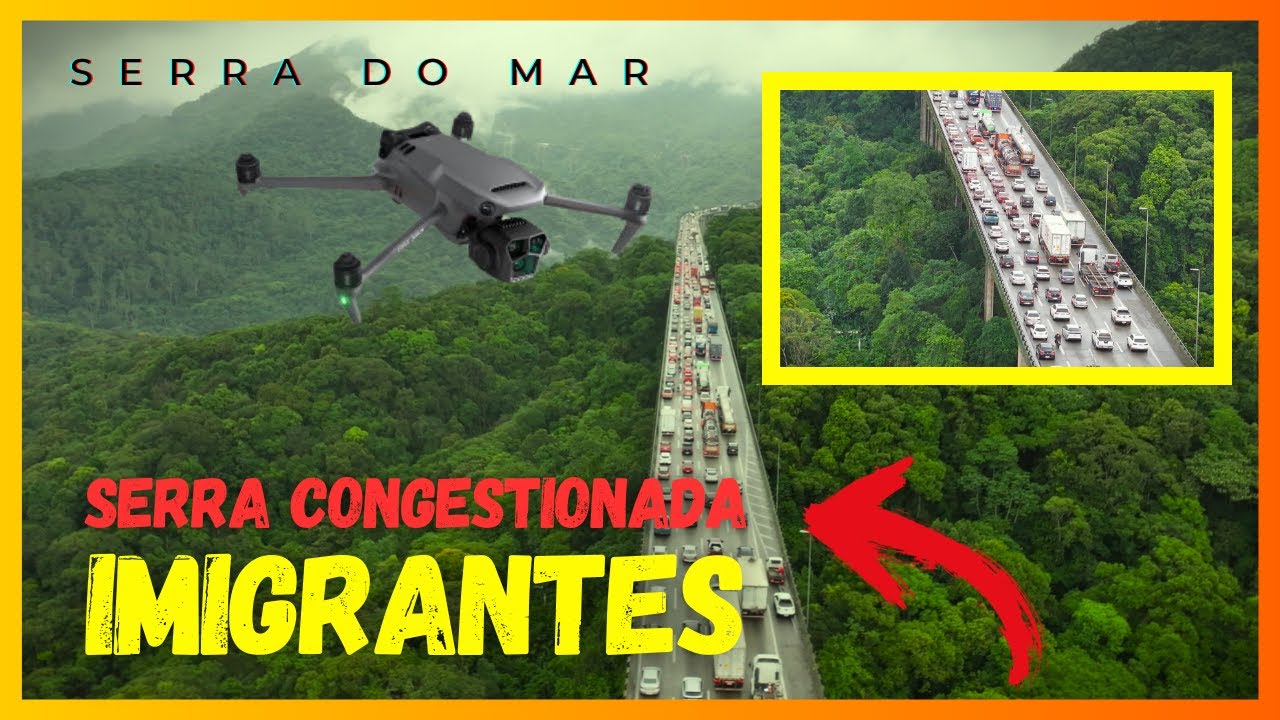 DRONE FLAGRA SERRA DO MAR CONGESTIONADA NA IMIGRANTES
