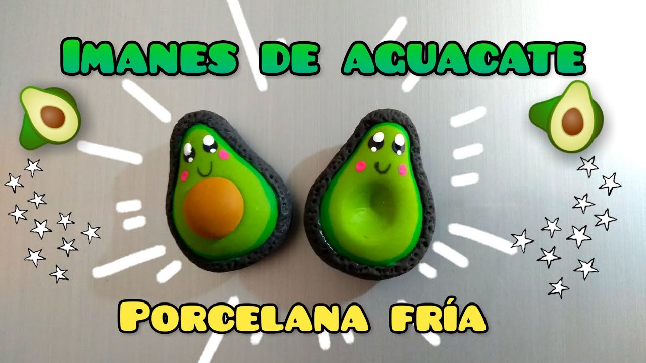 Cómo hacer imanes de aguacate 🥑 /porcelana fría/pasta flexible/pasta francesa