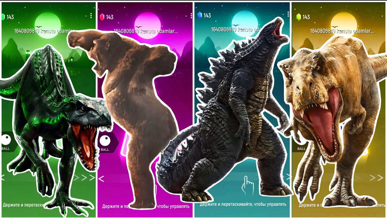 🦖JurassicWorld Indoraptor🆚The King Kong🆚The Godzilla🆚The Tyranosaurus Coffin || TilesHop