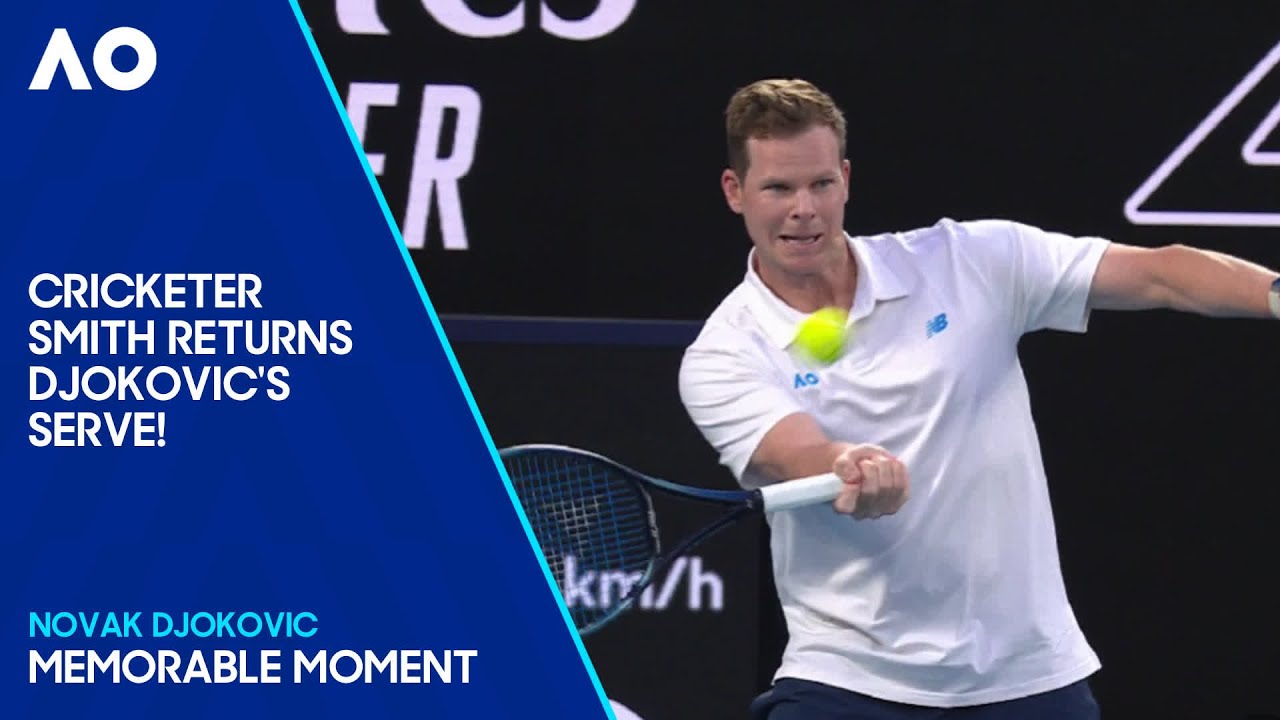 Steve Smith Amazingly Returns Novak Djokovic's Serve! | Australian Open 2024