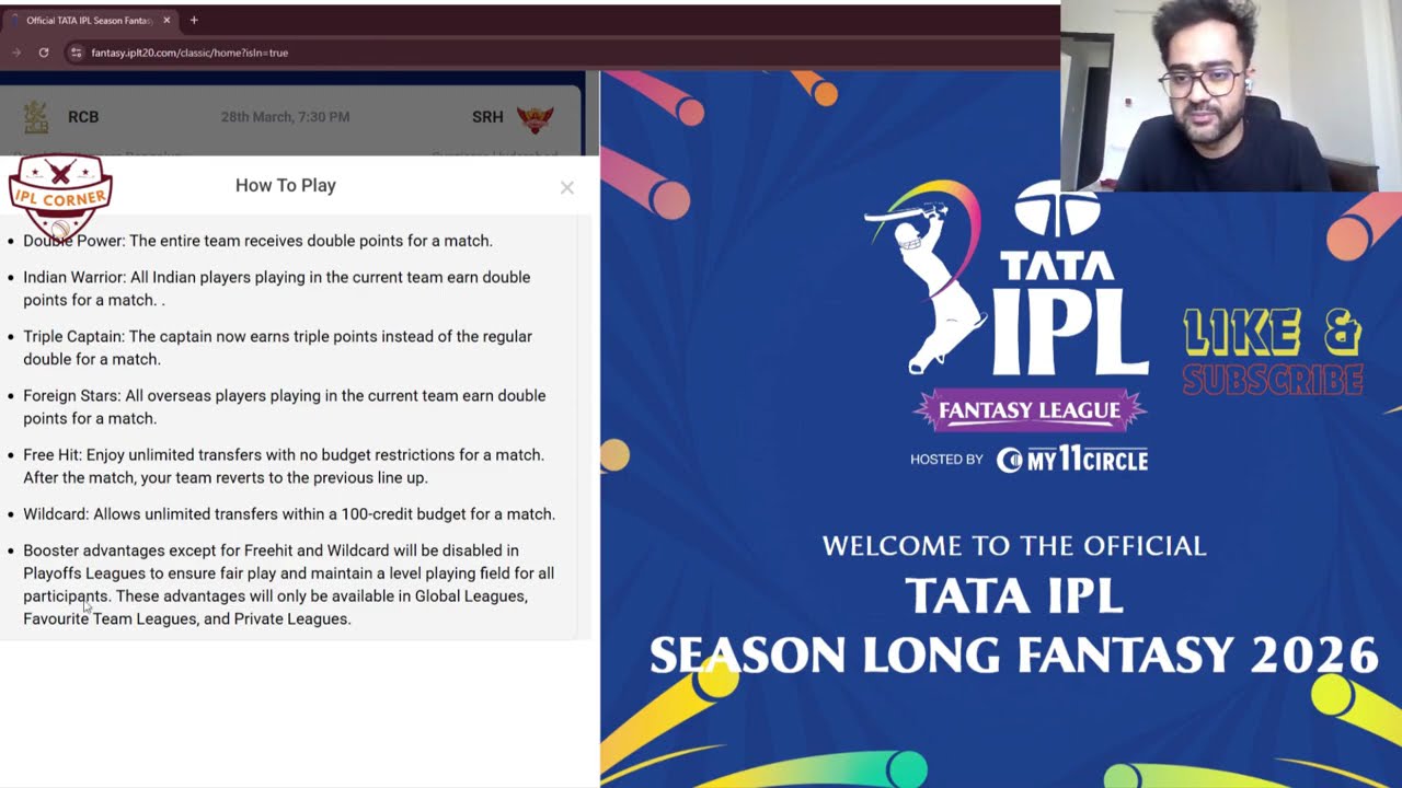 🏏 IPL 2026 Season Long Fantasy: The Ultimate Rules & Regulations Guide!