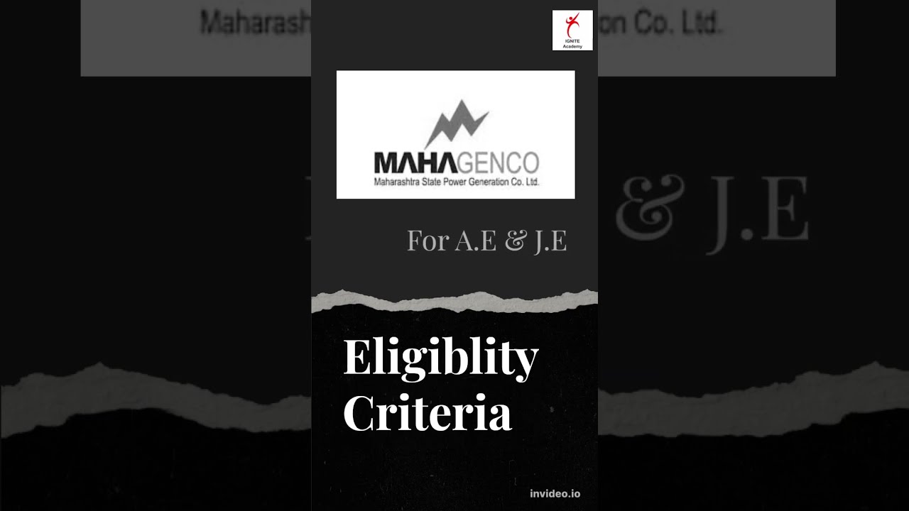 MAHAGENCO - 2022 | AE & JE | Eligibility criteria for Mechanical Engineering |