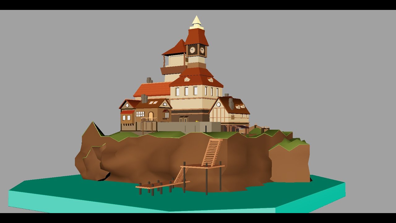 Stylized Cliff House Environment in Maya | 3D Environment Modeling | 3DBAAZ