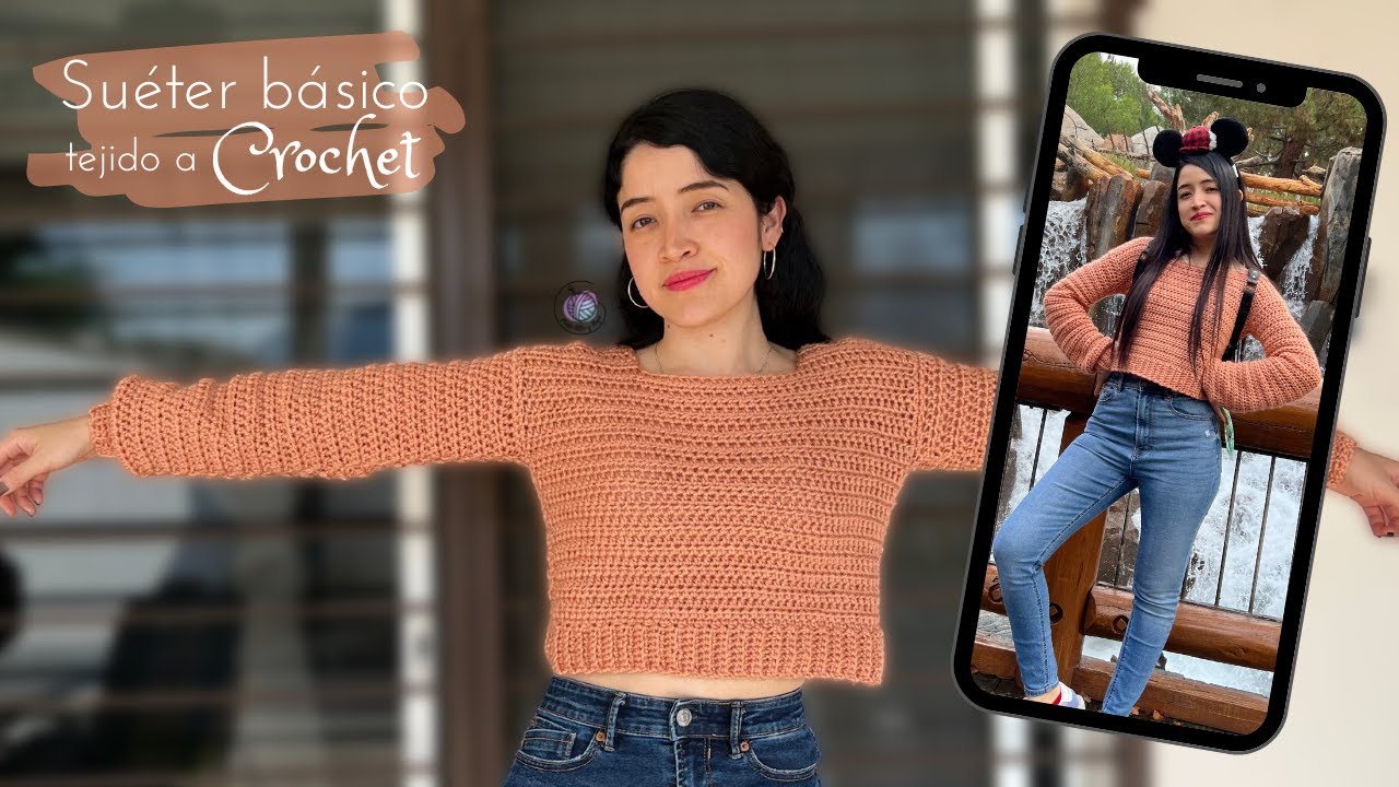 SUETER BASICO TEJIDO A CROCHET / SUETER TEJIDO