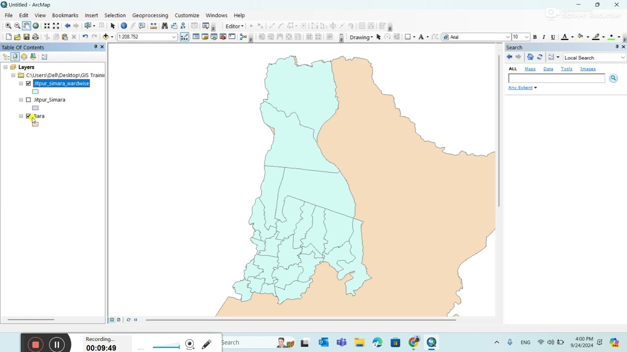 Study Area Map Making Process in ArcGIS