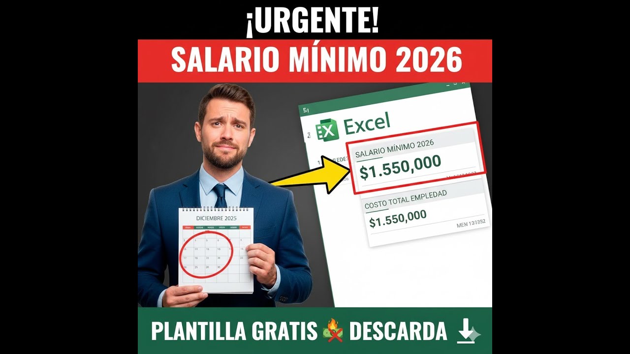 ¿SALARIO MÍNIMO 2026? ⚠️ CALCULAR SALARIO REAL y EVITA ERRORES en tu NÓMINA (Plantilla Excel GRATIS)