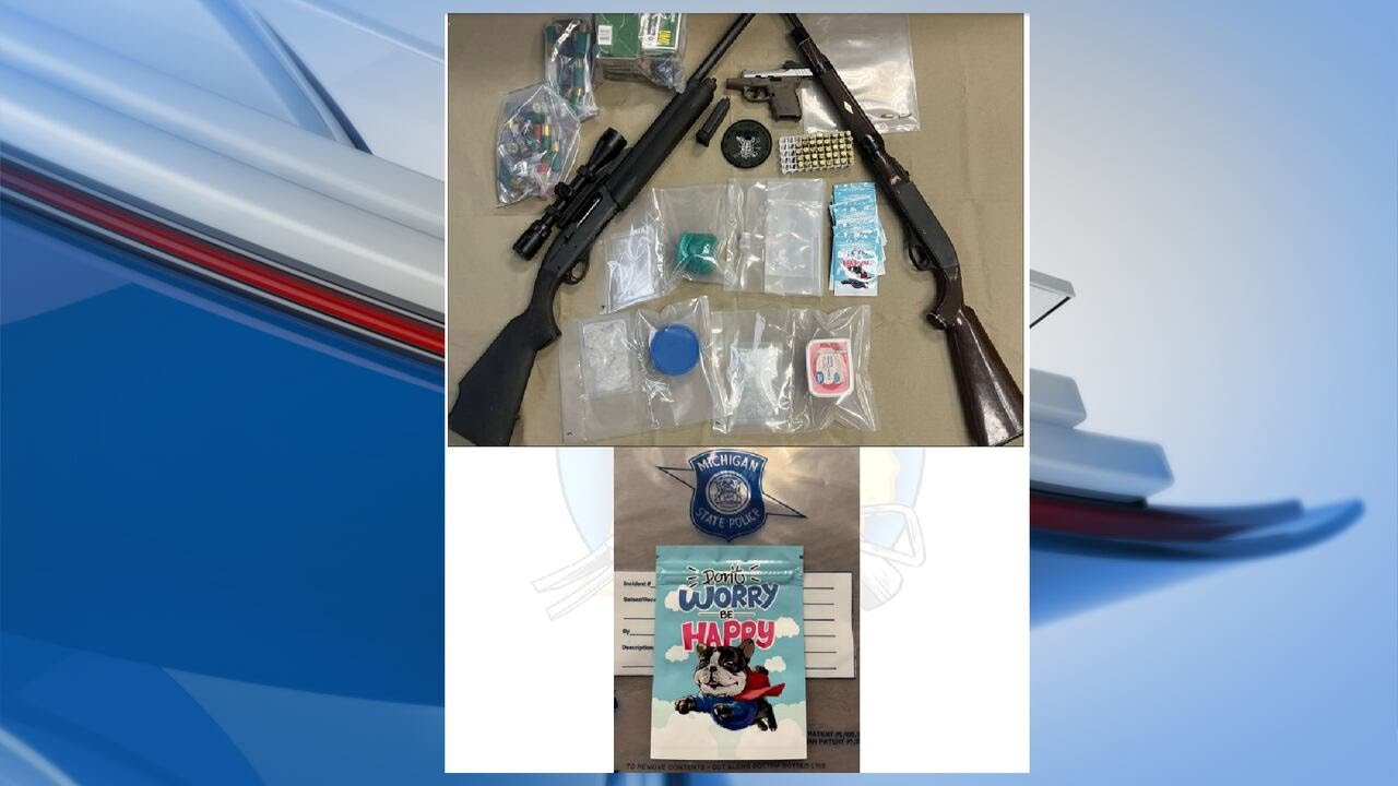 Multiple guns, drugs seized in Allen Township arrest