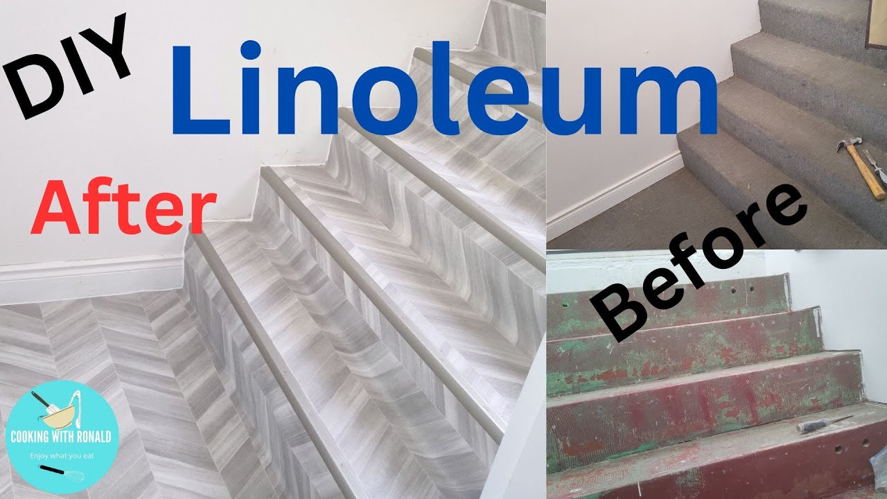 Installing Linoleum on Stairs #linoleum