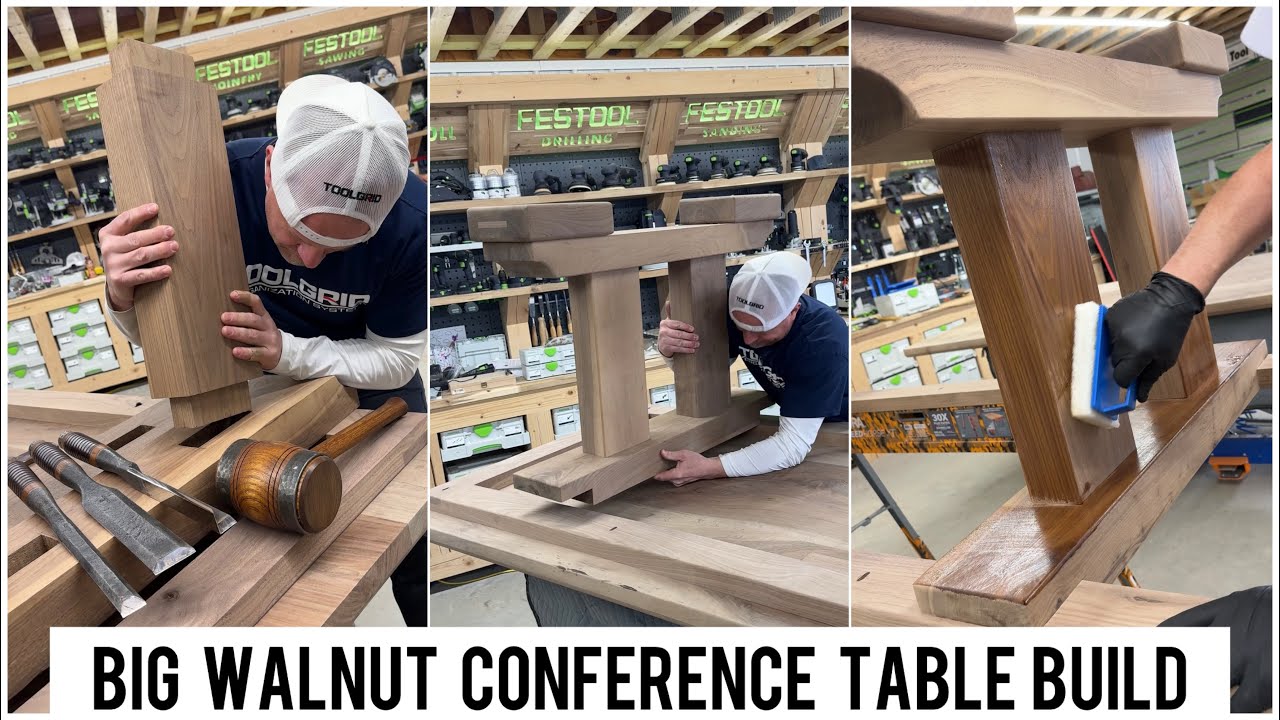 Building a big walnut conference table 
