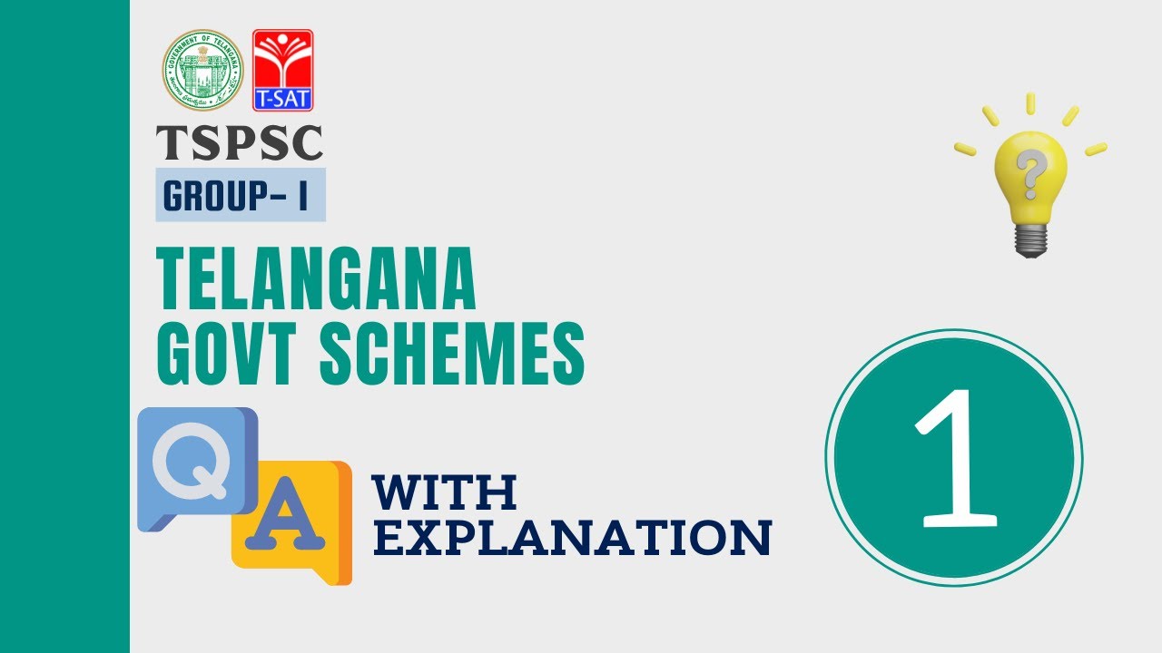 TSPSC : Group - I || Telangana Government Schemes - Questions & Answers with Explanation (Part-1)