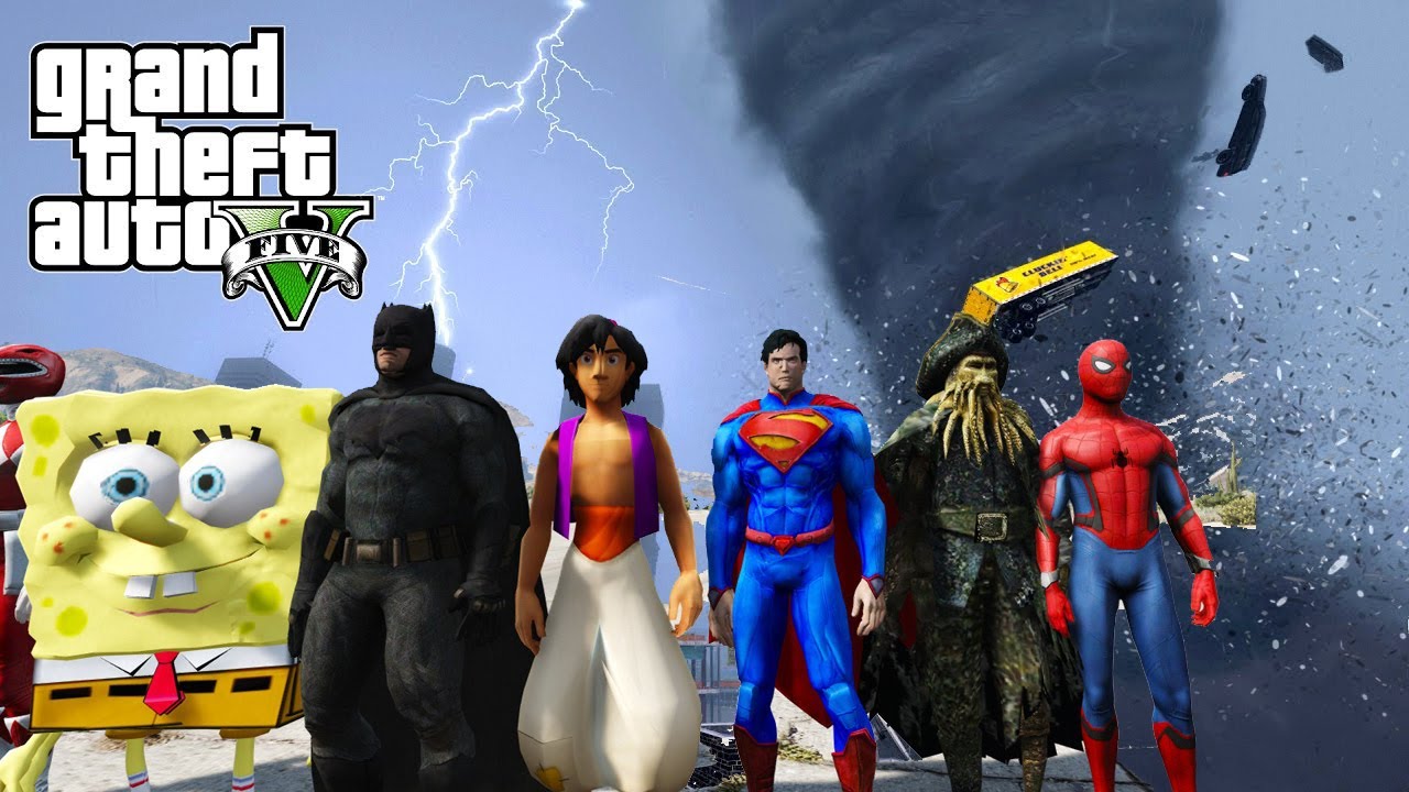 SUPERHEROES CELEBRATING 200K Subs in GTA 5 GONE WRONG - INSANE TORNADO - July 4th Fireworks